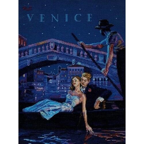 Top Manufacturer Needlepoint Visit Venice Embroidered Cross Stitch Patterns with 100% Cotton Floss &Free Shipping for Wall Decor