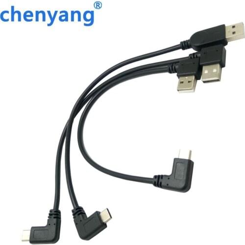 USB 2.0 Type-A 90 Degree Left & Right Angle Male to USB3.1 Type-C Male Left & Right Angle USB Data Sync & Charge Cable Connector