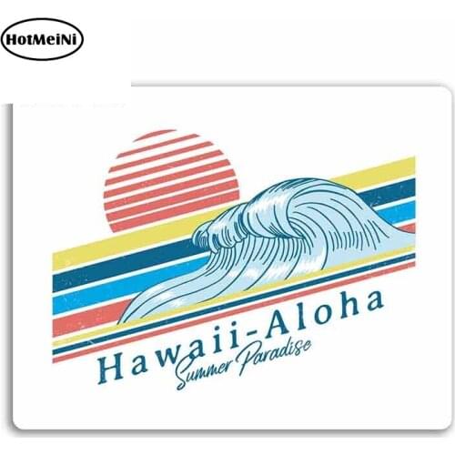 HotMeiNi 13cm x 10.2cm Hawaii Aloha Wave Funny Car Stickers Car Body RV Bumper Laptop Vinyl Surfer Waterproof Decals
