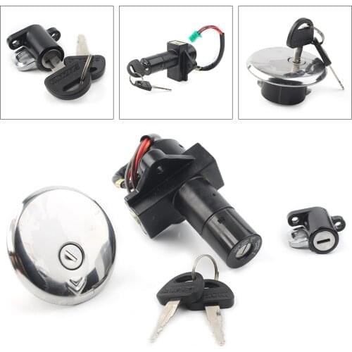 Motorbike Ignition Switch Assembly Fuel Gas Cap Cover Lock Set For Suzuki GS1100 GN250 GS750 w/ 2 keys