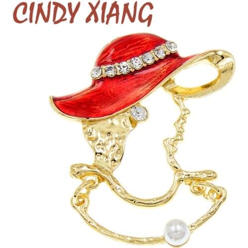 CINDY XIANG Wear Hat Lady Elegant Hollow-out Brooches For Women Fashion Winter Design Sweater Accessories Coat Jewelry 2 Colors