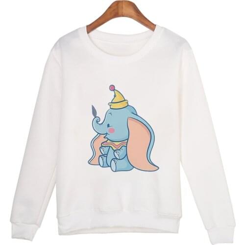 Disney Women Spring Thin Cartoon Women Sweatshirt 90S Girls Dumbo Print Casual Kawaii Pullovers Female Clothes Dropship Shirt
