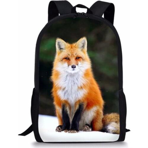 Women Backpack Schoolbag Cute Animal Fox Children Backpack Female Notebook Student Book Bag For Girls School