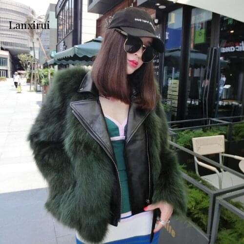Winter Faux Fox Fur Collar Leather Jacket Women New Korean Style Fur Coat Lady Short Imitation Fur Liner Coat Leather