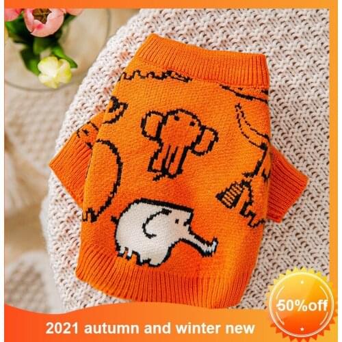 Winter Pet Dog Sweater Cartoon Animals Dog Clothes Cotton Design For Puppy Warm Small Medium Dogs Coats Chihuahua Costume Perro