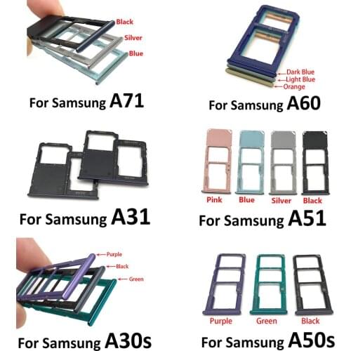 10Pcs/Lot,SIM Card Tray Slot Holder For Samsung A30S A307F A50S A507F A31 A315F A51 A515F A71 A715F A60 A6060 Replacement Part