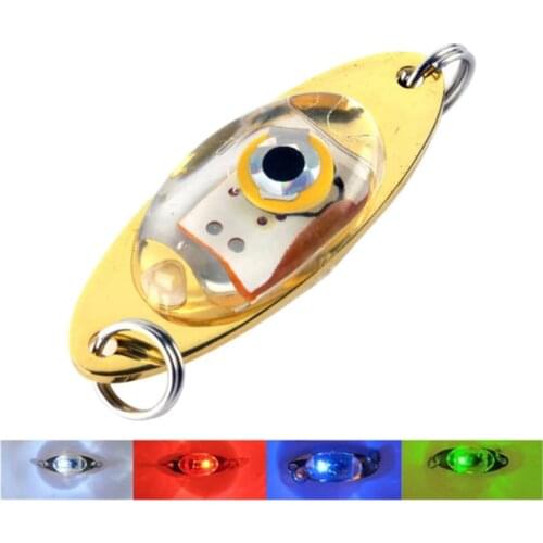 10Pcs Metal Spoon LED Fishing Lure 6CM 11G Fish Flash Lamp Blink Wobblers Light Fishing Tackle Accessories
