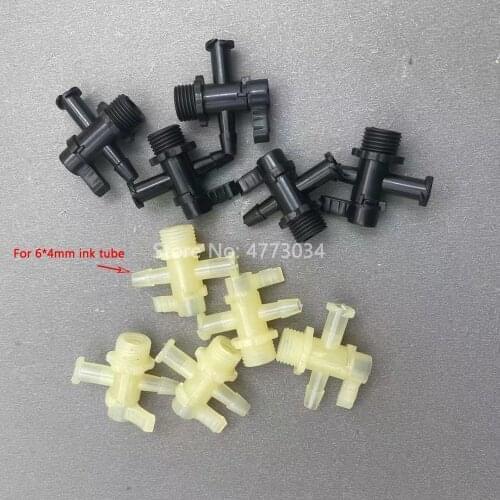 10PCS 3 ways three way valve nk tube pipe valves for Phaeton JHF Iconteck Myjet LIyu Allwin Crystaljet Challenger printer 6*4mm