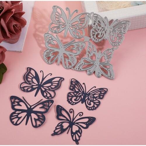4PCs/Set Butterflies Dies Metal Die Cutting For Scrapbooking DIY Stencil Album Card Making Decor Crafts Embossing Cut Die Mold
