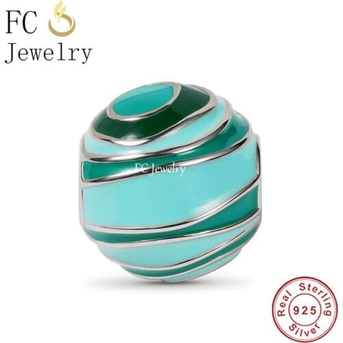 FC Jewelry Fit Original Charm Bracelet Real 925 Sterling Silver Enamel Uranus Universe Bead For Making Women Berloque 2021 New