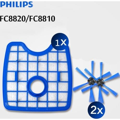 3pcs/set Vacuum Cleaner1 filter screen+2round brush for Philips Robot FC8820 FC8810 FC8066 Sweeping robot accessories