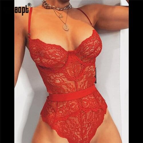 Gagaopt Floral Lace Bodysuit Women Bandage Bodysuit Ladies Sexy Bodysuit Mesh Bodysuit Summer Overalls