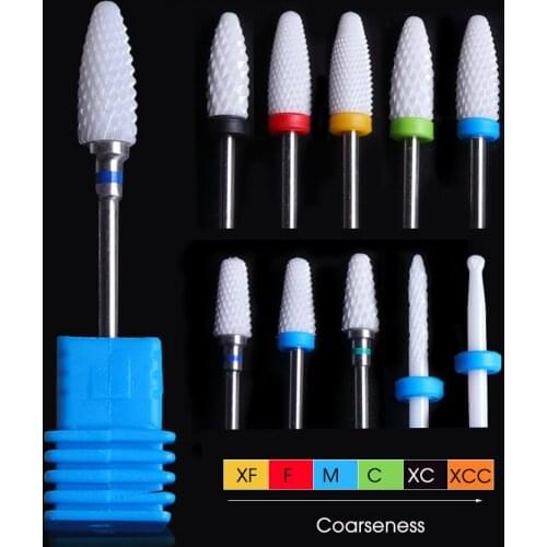 Ceramic Milling Cutter For Manicure Machine Electric Nail Drill Bits Cutters For Electric Drill Nail Files Nail Drill