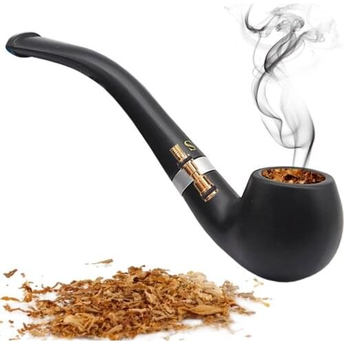 Classic Smoking Pipe Handheld Cigarette Filter Herb Grinder Portable Clean Resin Tobacco Bent For Pipes Cigarette Accessories