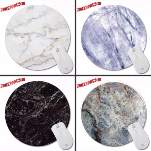 Round Marble Texture Rubber Mousepad Computer Desktop Marble Swirled Mice Mat Optical Anti-slip Gaming Mouse Pad 200*200*2CM