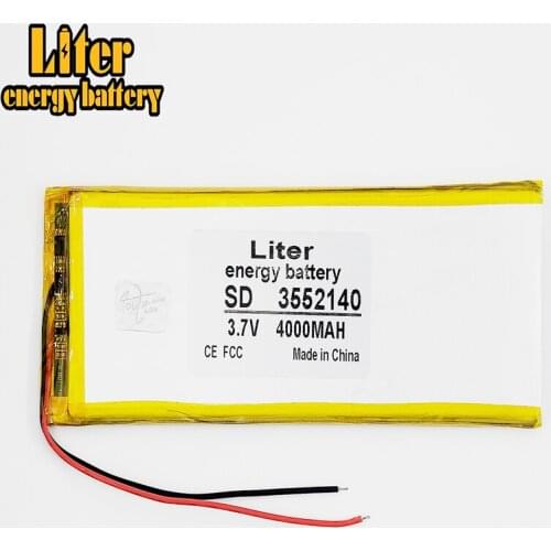 Best battery brand New 3.7 V lithium Tablet polymer battery rechargeable battery 3552140 4000mah tablets