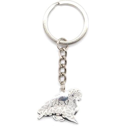 Fashion Womens Dog Pendant Key Chains Lovers' Jewelry Alloy Pomeranian Dog Key Chains
