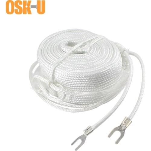 High Temperature Heating Belt 220V 9/10M length 3cm Width Fiberglass Electric Heater Element for Water Pipe Wattage 900W/1000W