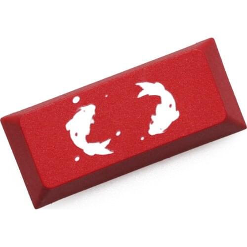 Novelty cherry profile dip dye sculpture pbt keycap for mechanical keyboard laser etched legend koi fish enter black red blue