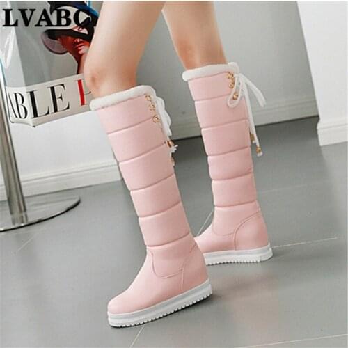 New Women Winter Boots Waterproof Winter Warm Shoes Casual Plush Faux Fur knee Snow Boots Female Winter Warm Shoes Plus size 37