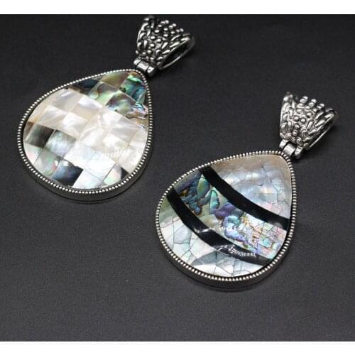 New Style Natural Stone Pendant Lace Drop-Shaped Shell For Jewelry Making DIY Necklace Bracelet Earrings Accessory