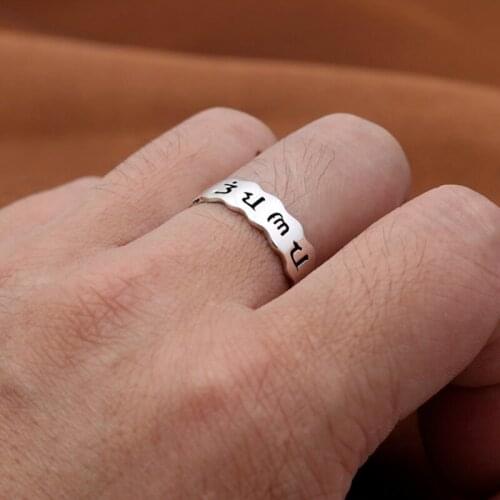 Real 925 Sterling Silver Initial Couple Ring Jewelry Men Women letter Engagement Ring