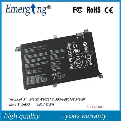 11.52V 42WH Original Laptop Battery B31N1732 For Asus Vivobook S14 S430FA-EB021T S430UA-EB015T S4300F Mars15 VX60G B31BI9H