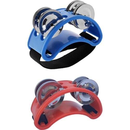 Percussion Foot Tambourine Foot Shaker with Metal Steel Jingles for Kids KTV Party Gift