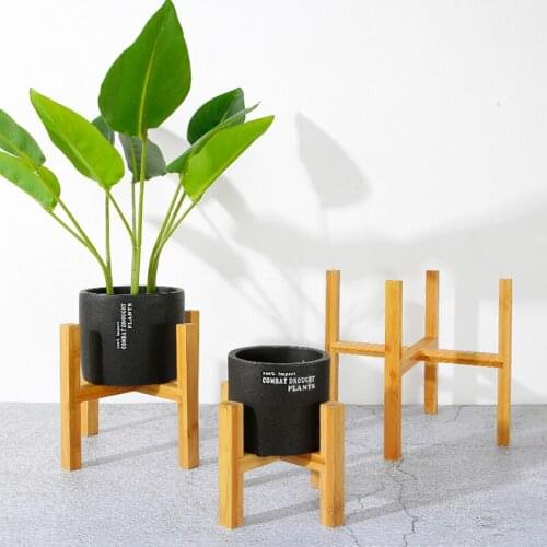 Home Durable Wood Planter Pot Trays Flower Pot Rack Strong Free Standing Bonsai Holder Home Garden Indoor Display Plant Stand