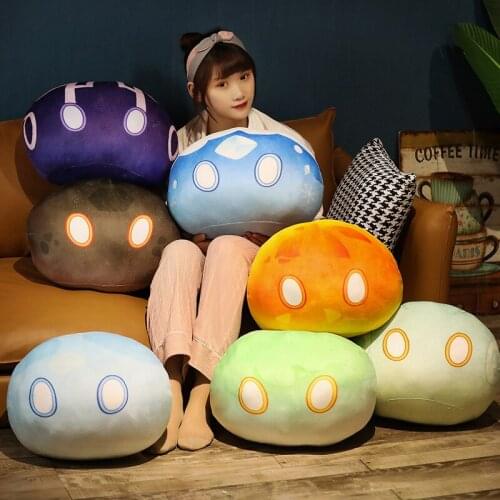 Hot Game Genshin Impact Plush Pillow Soft Slime Plushie Toys Stuffed 7 Styles Genshin Impact Elemental Slime for Kids Girls Gift