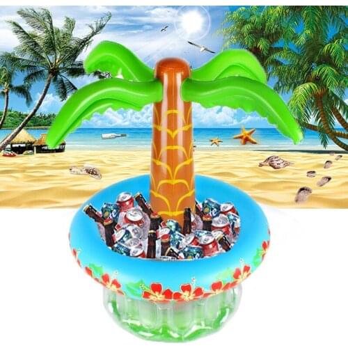 Party Toy Ice Bucket Rainbow Cloud Cup Holder Inflatable Pool Float Beer Drink Cooler Table Bar Tray Beach Island Prop