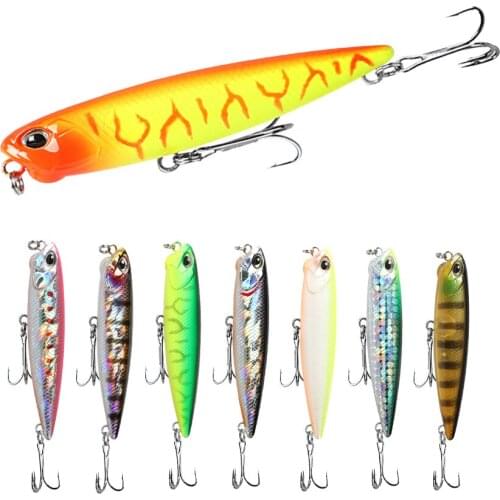 1 Pcs 65MM 5.5G Pencil Fishing Lure Floating Artificial Bait Bionic Hard Profession Bait Bass Pike Fishing Tackle