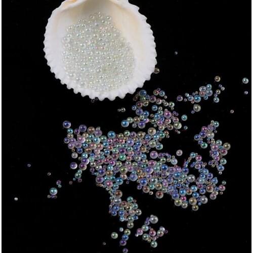 New Fashion About 10g Mix Size Crystal AB 0.6~3mm Colorful Transparent Non-porous Glass Beads For Nail Art Decortion