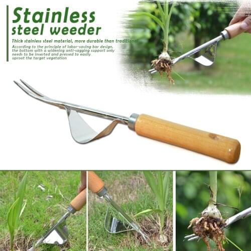 Spot Stainless Steel Hand Weeder Weeds Digging Puller Forked Head Weeds Remove Shovel Gardening Trimming Tools Best Price