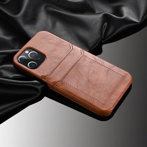 Luxury Business Soft Shockproof Credit Card Pocket PU Leather Mobile Phone Case For iPhone 12 Pro Max Mini 11 X XS 8 Plus Fundas