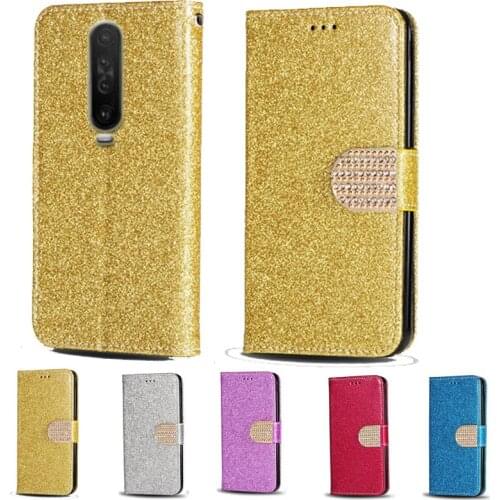 Luxury Glitter Diamond Flip Leather Wallet Phone Case For Xiaomi PocoPhone Poco X2 Phone stand function cover with card slot