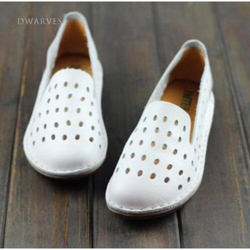 Handmade Garden Shoes Calf Leather White Shoes Women Sandals
