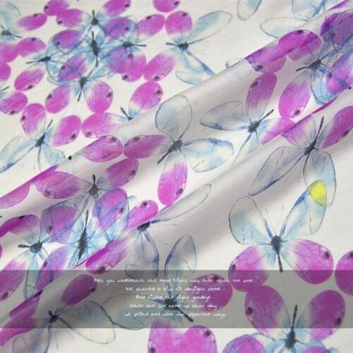 Silk Chiffon Fabric Dress Butterfly 100% dress spring summer Baotou cloth (1 meter)
