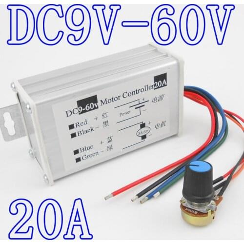 PWM DC Motor Variable Speed Motor Speed Switch 12V24V60V Set Module 20A