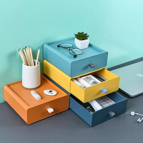 Stackable drawer type desktop storage box Office cosmetics jewelry storage sundries storage box Desk organizer rack