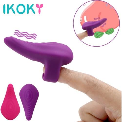 IKOKY Silicone Finger Vibrator Adults Toys Vagina Clitoris Stimulator Vibrator Female Masturbator Sex Toys for Couple