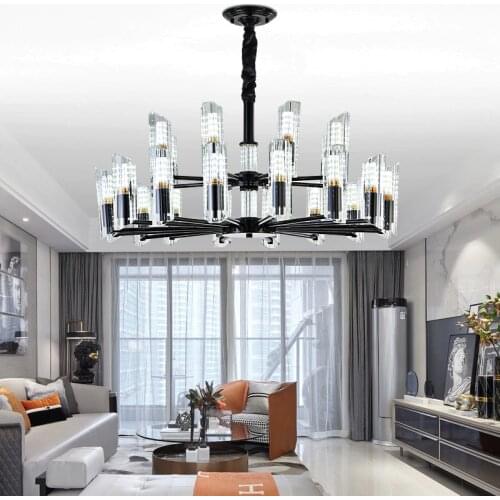 Modern LivingRoom Decoration Chandelier Light Luxury Crystal Chandelier American Simple Atmosphere Bedroom Dining Room Lighting