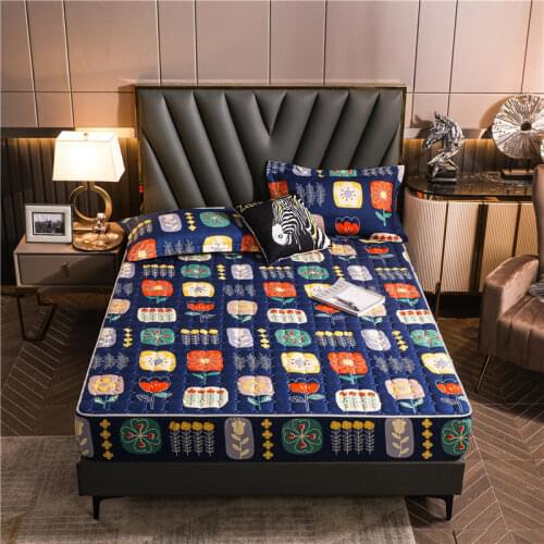 Quilted Bed Sheet Single Piece Thickened Breathable Bedspread Cover Protects the Mattress Against Dust and Warmth