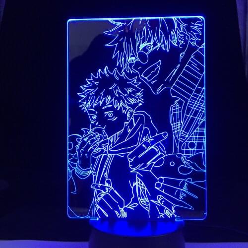 Satoru Gojo Jujutsu Kaisen Led Night Light Yuji Itadori for Room Deco Birthday Gift Jujutsu Kaisen Lamp Anime Lamp Yuji Itadori