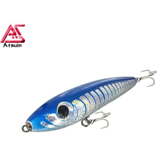 AS TopWater Wobblers Swim Stickbait Lure Fishing 65g100g Wooden GT Tuna Trolling Pencil Artificial Floating Long Casting Pesca