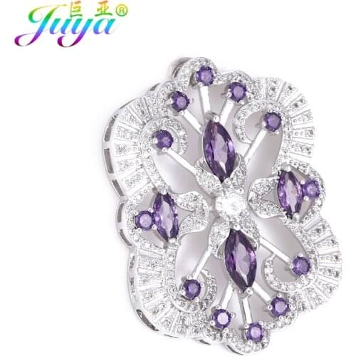 Juya Handmade Gold Floating Flower Pendant Connectors Accessories For DIY Women Sweater Pearls Bracelet Necklace Making Supplies