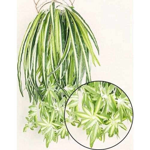 1Pcs 60CM Green Artificial Plant Chlorophytum Wall Hanging Silk Flower Simulation Small Plants Home Garden Decoration