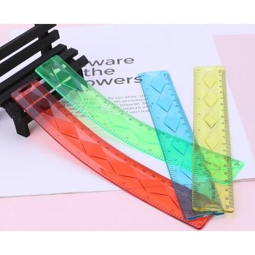 1PC Soft 20cm Ruler Multicolour Flexible Creative Stationery Rule School Supply