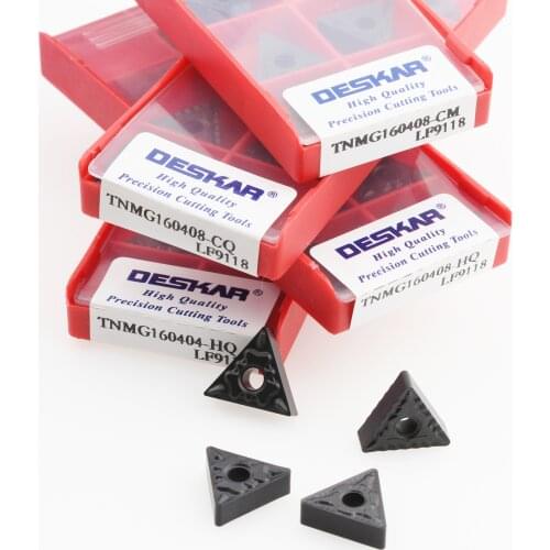 10PCS DESKAR TNMG160404 TNMG160408 TNMG160412 CM CQ PM TM HQ LF9118 Turning Tools Carbide Inserts Lathe Cutter Tool CNC