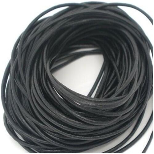 100M/lot Mixed Black 1mm 2mm 1.5mm real wax Round COW Genuine Leather Cord Bracelet Necklace Cord DIY Rope String y43242